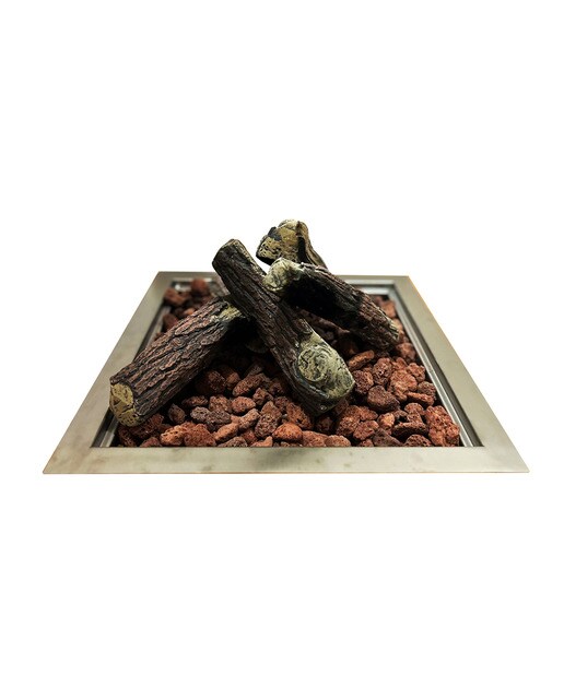 Quemador Exterior Gas Cuadrado Nora 405 x 405 Gas Natural Plata-3