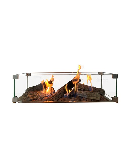 Quemador Exterior Gas Rectangular Nora 630 x 180 Gas Natural Plata-2
