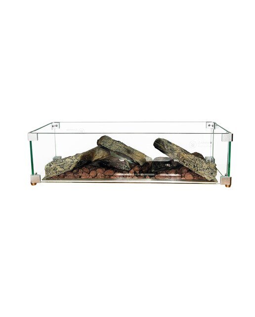 Quemador Exterior Gas Rectangular Nora 630 x 180 Gas Natural Plata-3