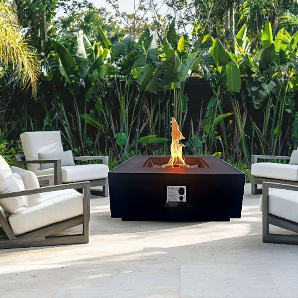 Mesa de Exterior con Brasero de Gas Loa negro 16 Kw Negro-6