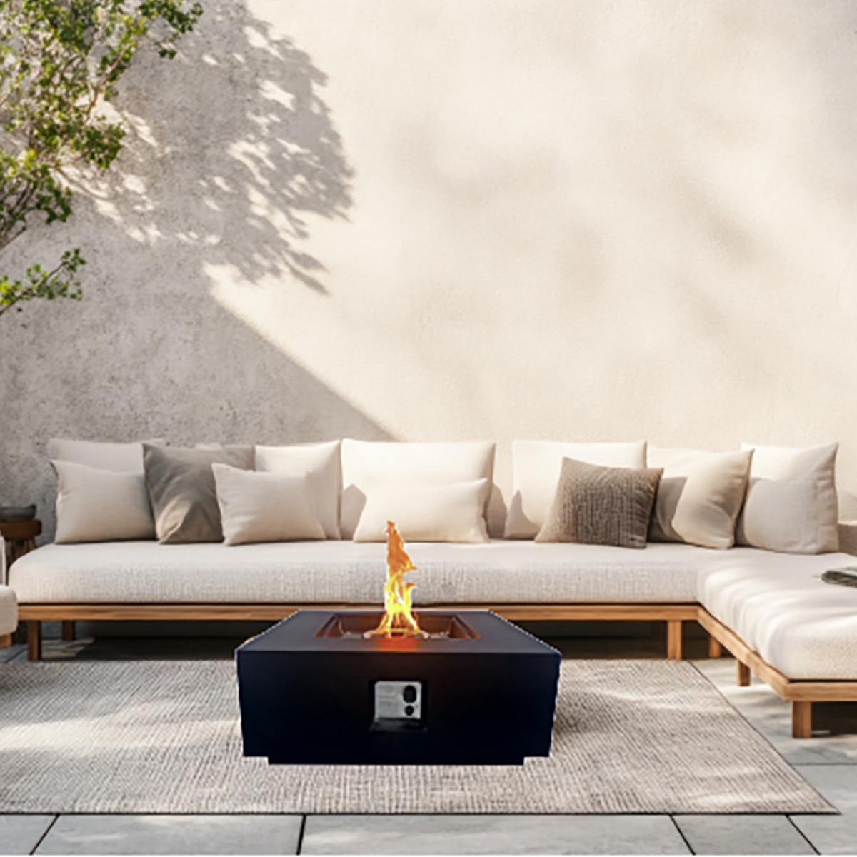 Mesa de Exterior con Brasero de Gas Loa negro 16 Kw Negro-8