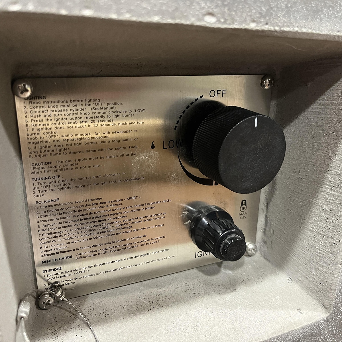 Mesa de exterior con brasero LPG Loa gris de 16 kw Gris-6