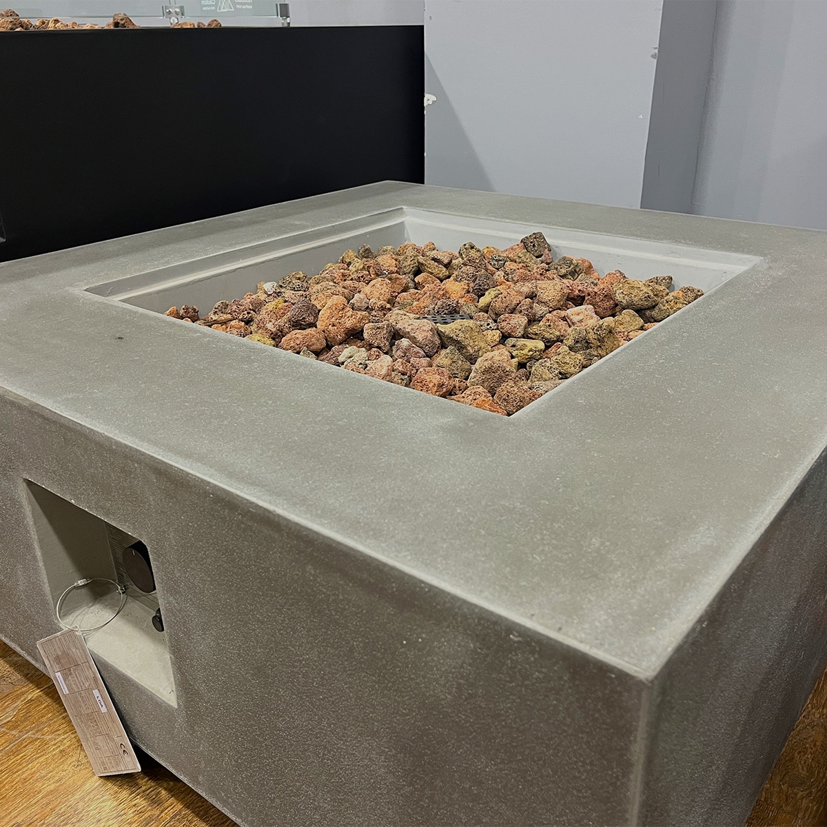 Mesa de exterior con brasero LPG Loa gris de 16 kw Gris-7