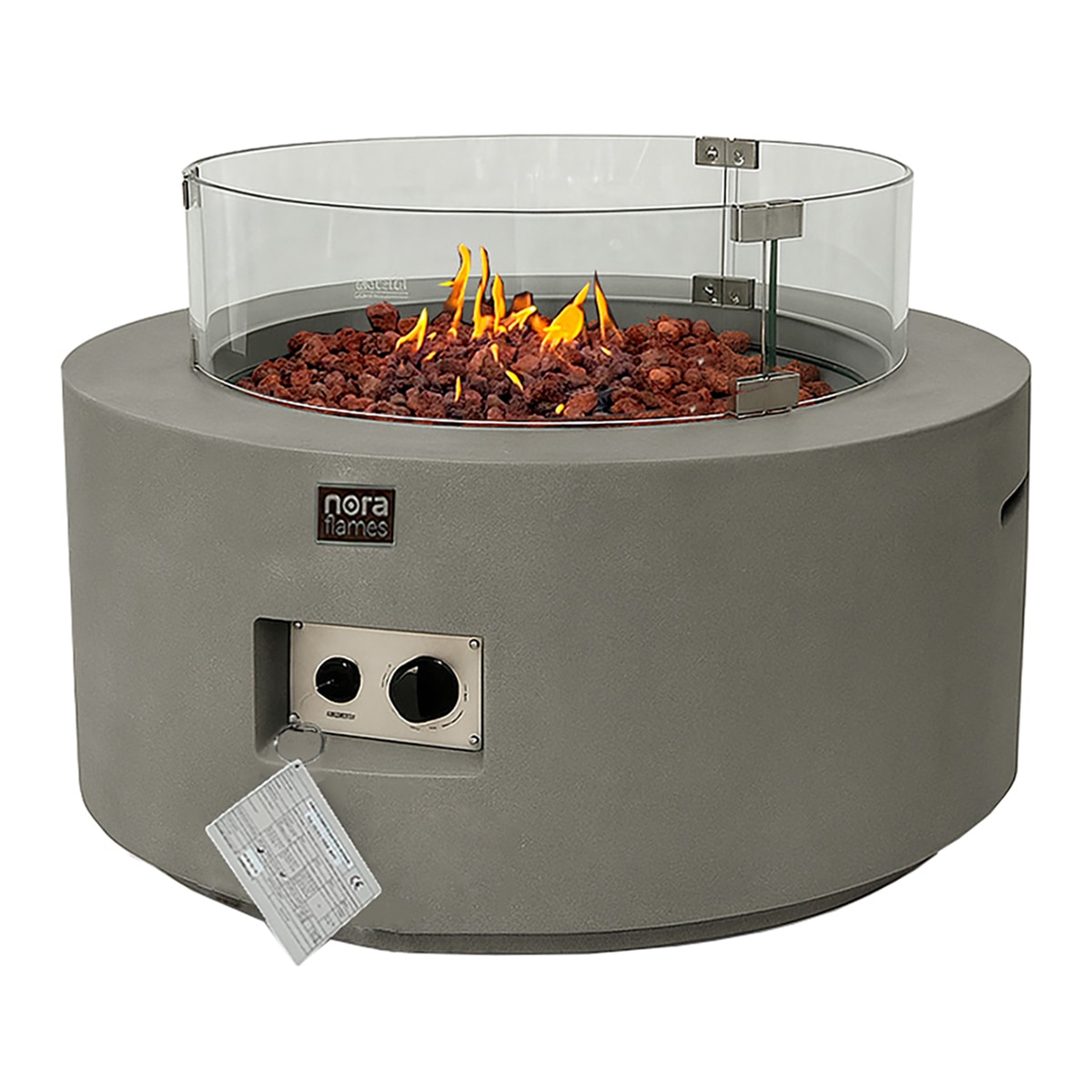 Imagen 0 de Mesa de Exterior con Brasero de Gas Fuji gris con cristales 16 Kw