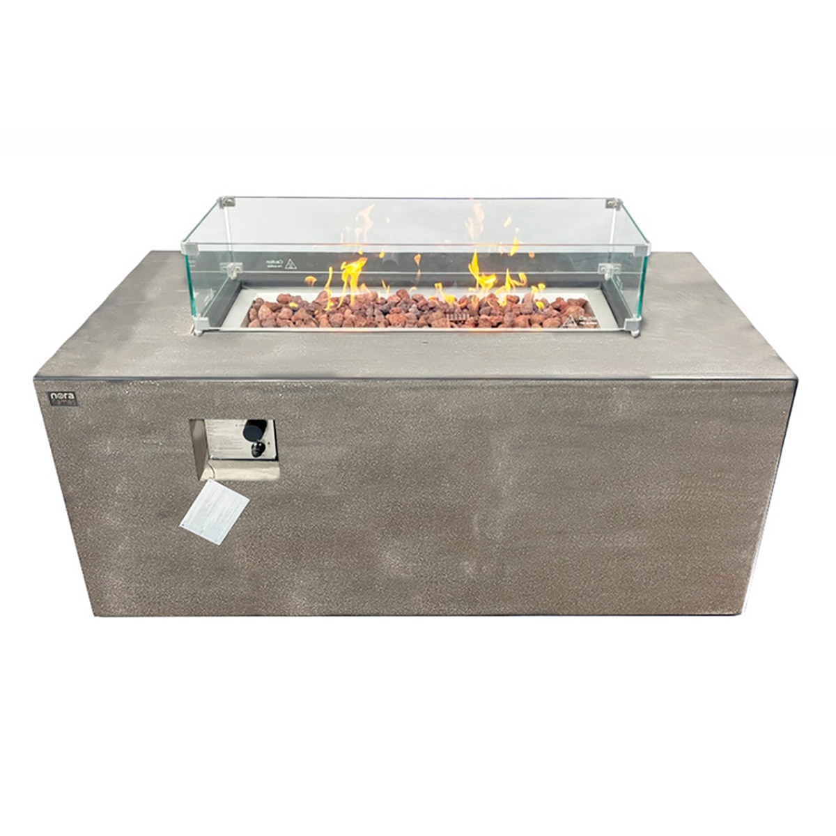 Imagen 0 de Mesa de Exterior con Brasero de Gas Misti gris con cristales 16 Kw