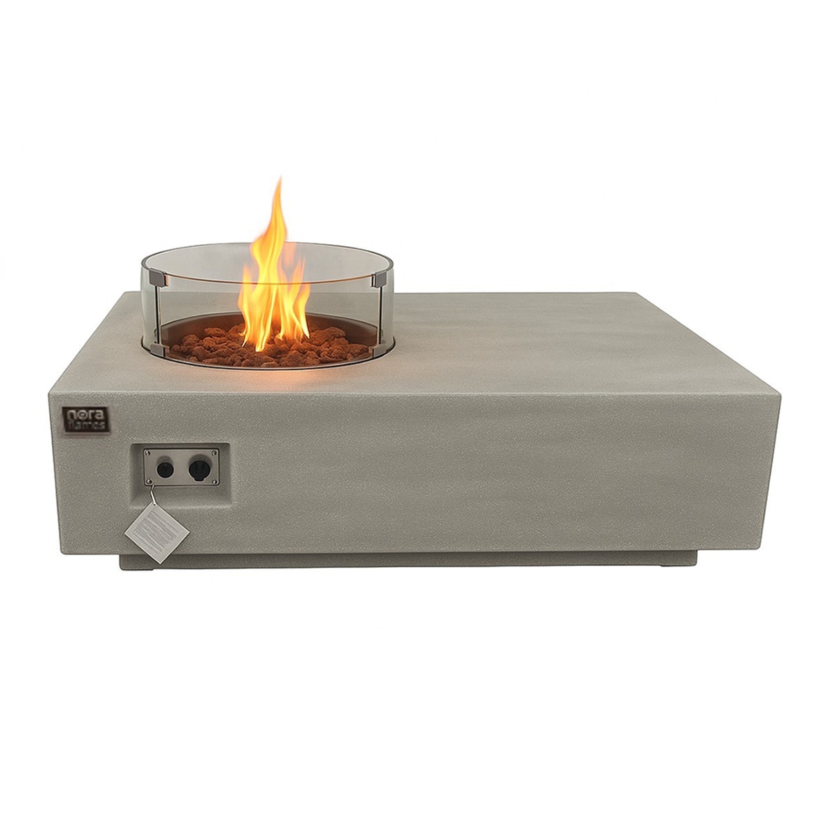 Imagen 0 de Mesa de Exterior con Brasero de Gas Yasur gris con cristales 16 Kw