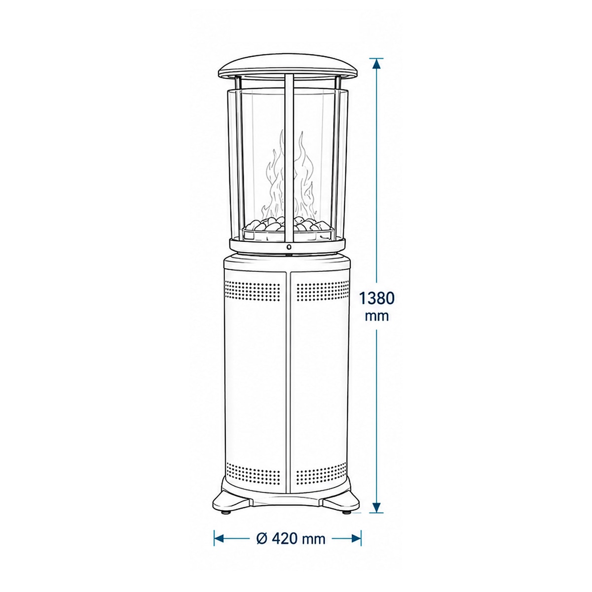 Estufa de gas para exterior Bilbao de 9 kW Negro-4