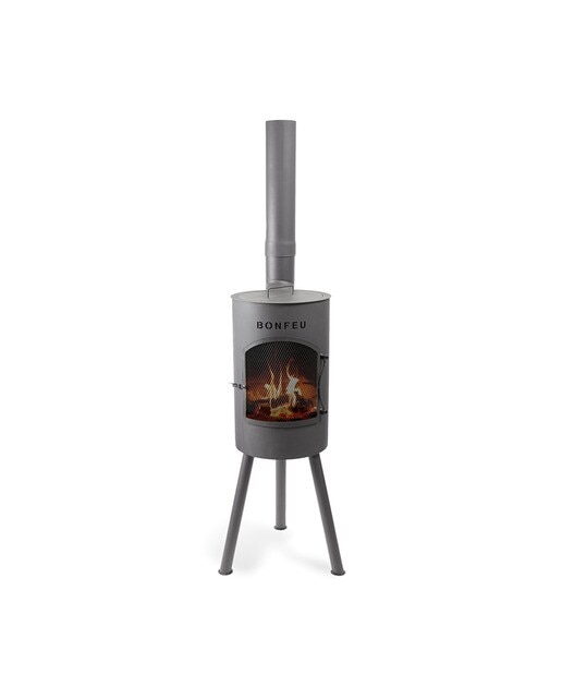 Chimenea de Leña Exterior Bongiano S Black Negro-4
