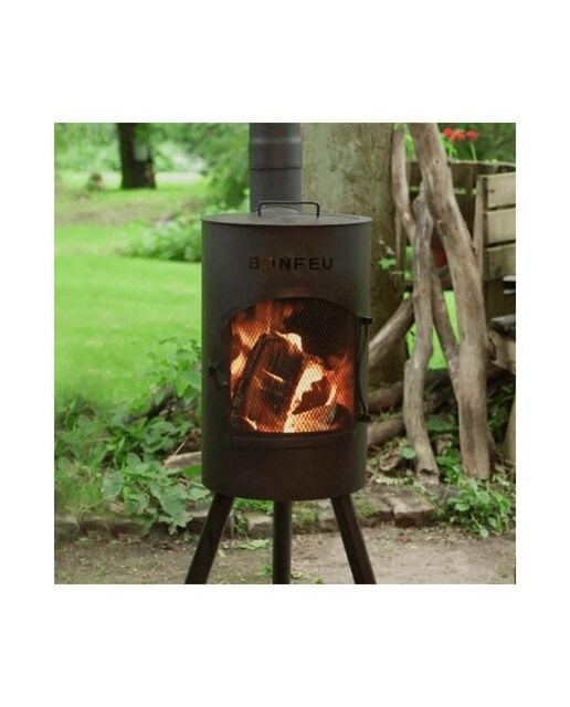 Chimenea de Leña Exterior Bongiano S Black Negro-7