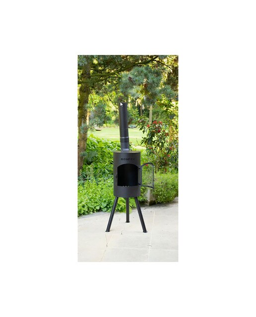 Chimenea de Leña Exterior Bongiano S Black Negro-8