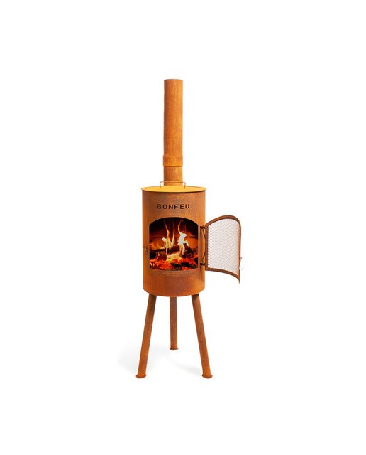 Chimenea de Leña Exterior Bongiano S Corten Óxido-2