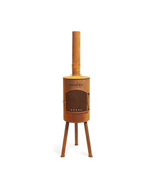 Chimenea de Leña Exterior Bongiano S Corten Óxido-3