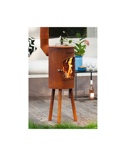 Chimenea de Leña Exterior Bongiano S Corten Óxido-7