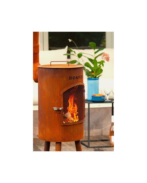 Chimenea de Leña Exterior Bongiano S Corten Óxido-8
