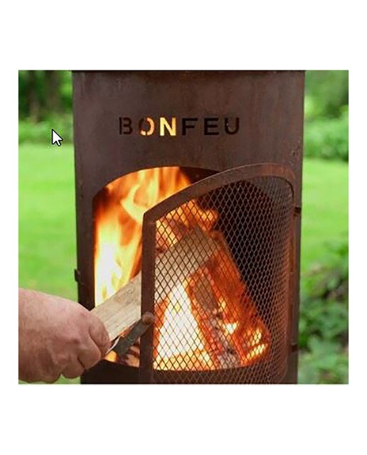 Chimenea de Leña Exterior Bongiano S Corten Óxido-9