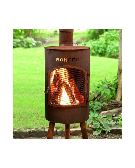 Chimenea de Leña Exterior Bongiano S Corten Óxido-10