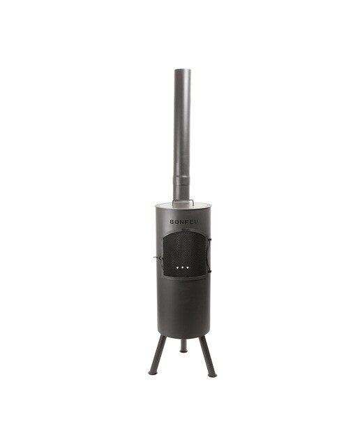Chimenea de Leña Exterior Bongiano L Black Negro-4