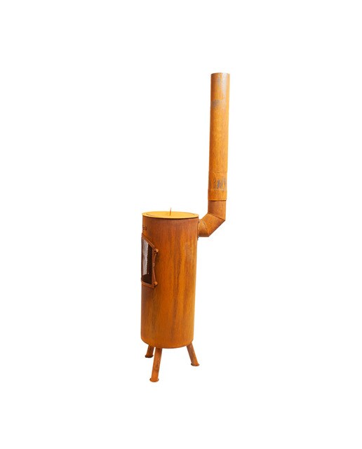 Chimenea de Leña Exterior Bongiano L Corten Óxido-5