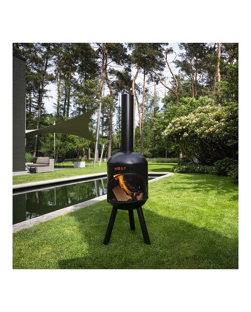 Chimenea de Leña Exterior Bonsolo Black Negro-8