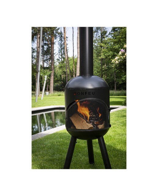 Chimenea de Leña Exterior Bonsolo Black Negro-9