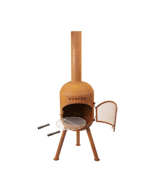 Chimenea de Leña Exterior Bonsolo Corten Óxido-3