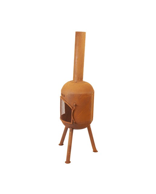 Chimenea de Leña Exterior Bonsolo Corten Óxido-4