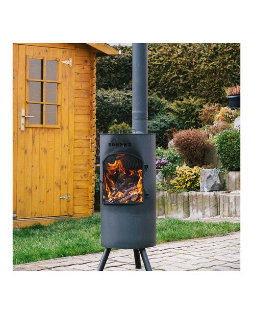 Lareira Exterior a Lenha Bontino Black Preto-9