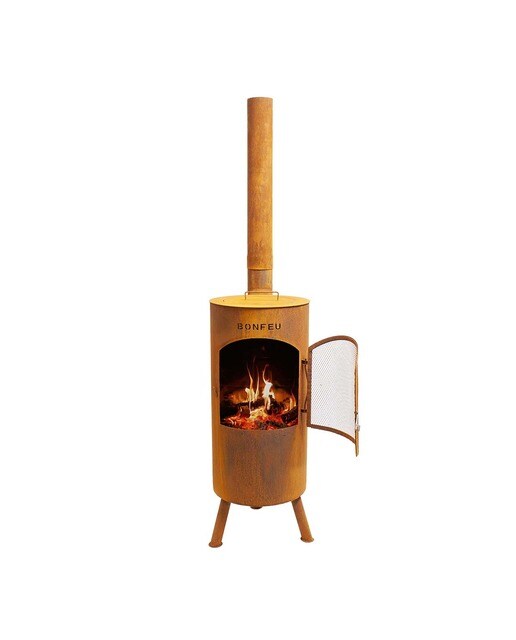 Chimenea de Leña Exterior Bontino Corten Óxido-1