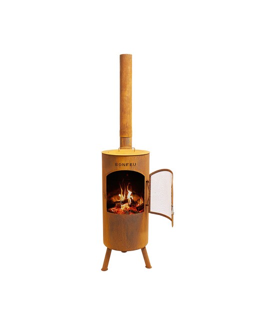 Chimenea de Leña Exterior Bontino Corten Óxido-2