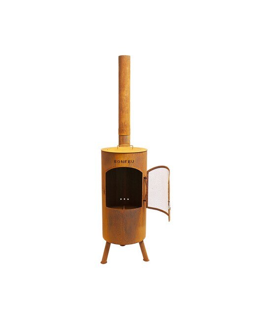 Chimenea de Leña Exterior Bontino Corten Óxido-4