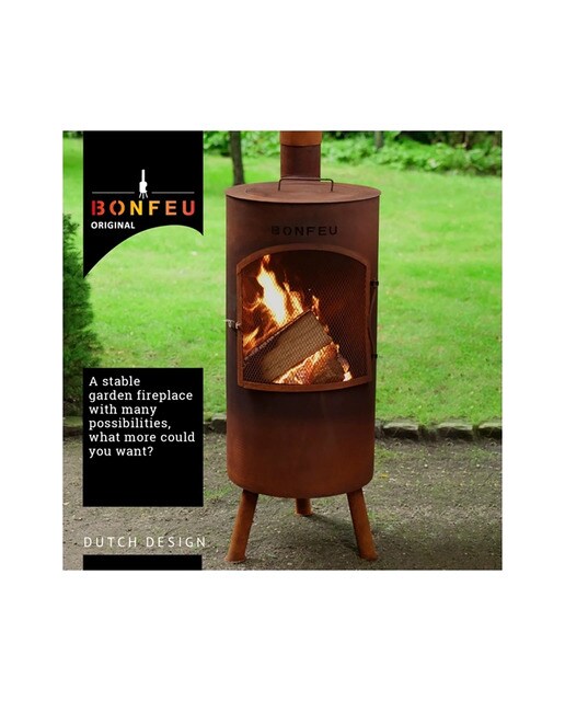 Chimenea de Leña Exterior Bontino Corten Óxido-8