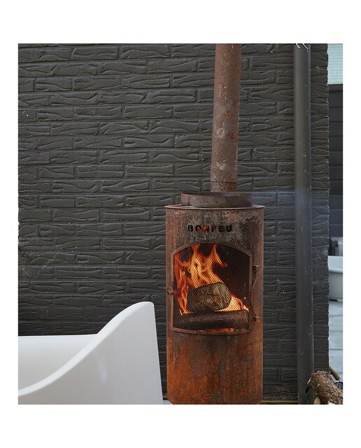 Chimenea de Leña Exterior Bontino Corten Óxido-9
