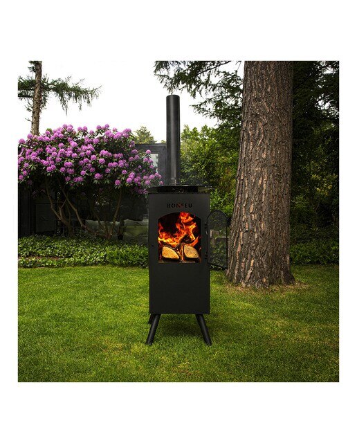 Chimenea de Leña Exterior Boncarré Black Negro-8