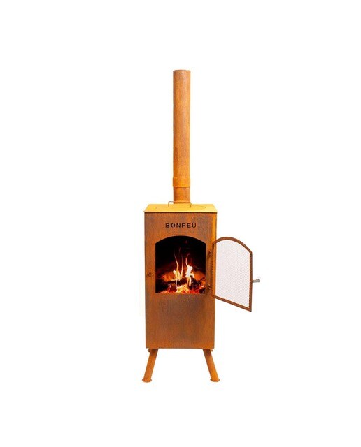 Chimenea de Leña Exterior Boncarré Corten Óxido-1