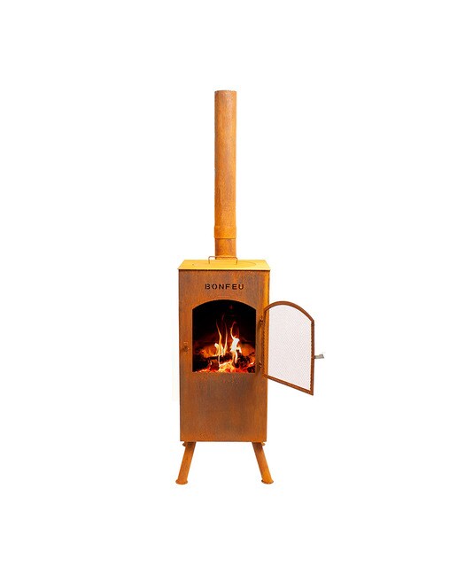 Chimenea de Leña Exterior Boncarré Corten Óxido-2