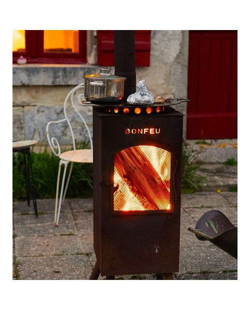 Chimenea de Leña Exterior Boncarré Corten Óxido-11
