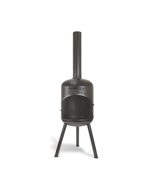 Chimenea de Leña Exterior Bonbono Acero Negro-3