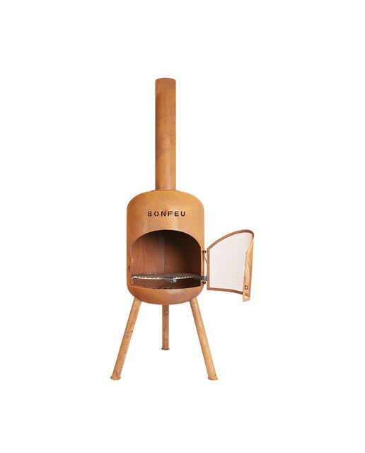 Chimenea de Leña Exterior Bonbono Acero Óxido Óxido-3