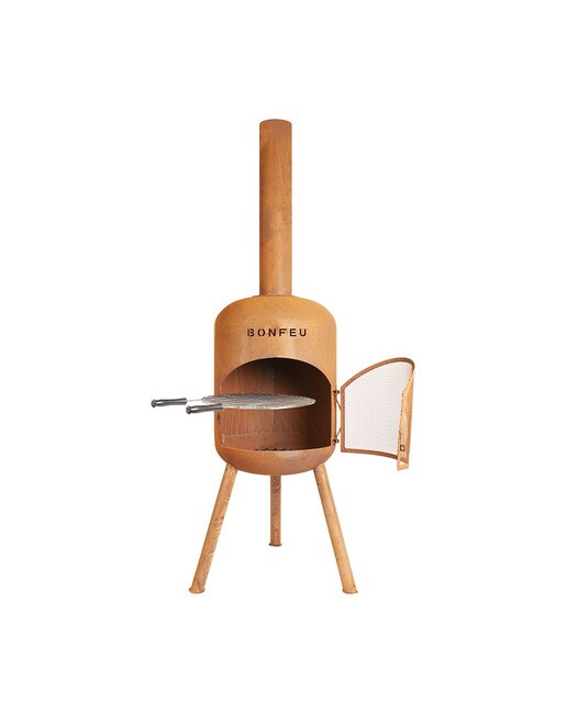 Chimenea de Leña Exterior Bonbono Acero Óxido Óxido-4