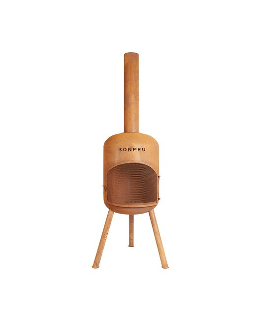 Chimenea de Leña Exterior Bonbono Acero Óxido Óxido-5