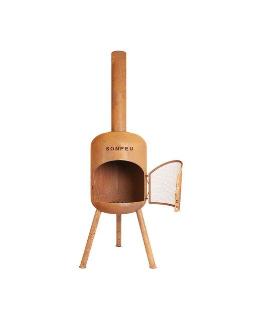 Chimenea de Leña Exterior Bonbono Acero Óxido Óxido-6
