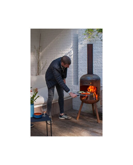 Chimenea de Leña Exterior Bonbono Acero Óxido Óxido-13