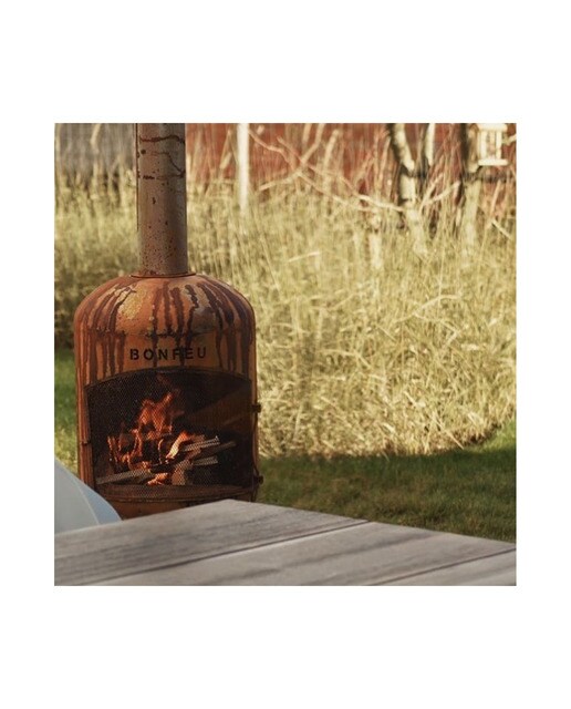 Chimenea de Leña Exterior Bonbono Acero Óxido Óxido-14