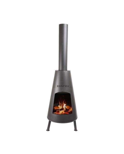 Chimenea de Leña Exterior BonPyra Negro-1