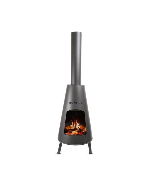 Chimenea de Leña Exterior BonPyra Negro-2