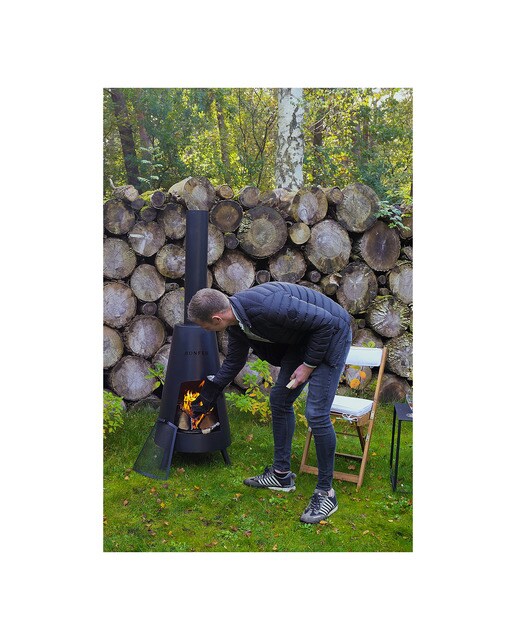 Chimenea de Leña Exterior BonPyra Negro-11