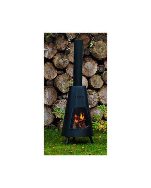 Chimenea de Leña Exterior BonPyra Negro-12