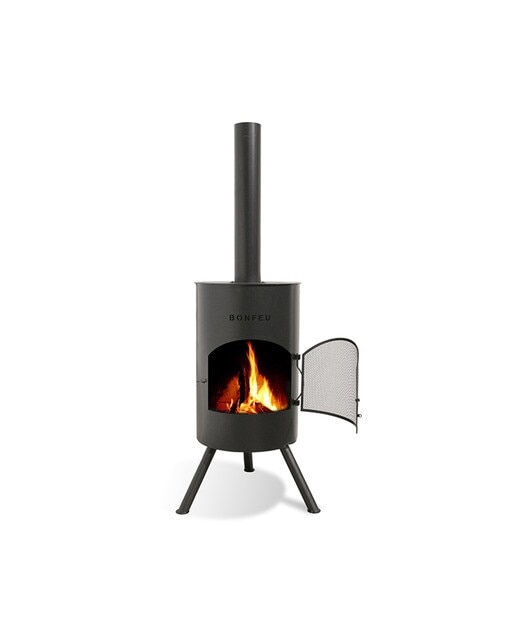 Lareira Exterior a Lenha Bonton 40 Black Preto-3