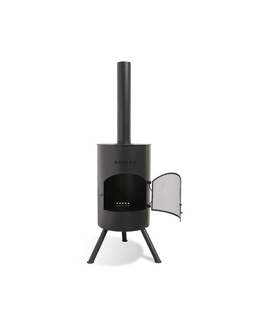 Lareira Exterior a Lenha Bonton 40 Black Preto-4