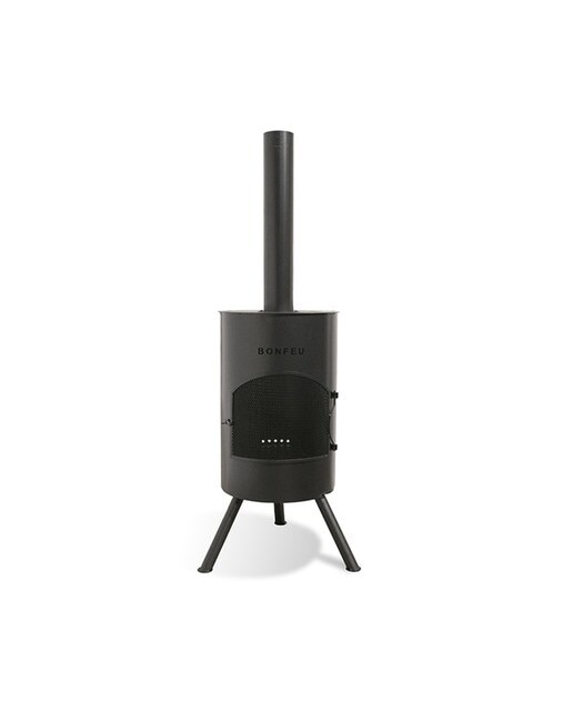 Lareira Exterior a Lenha Bonton 40 Black Preto-5